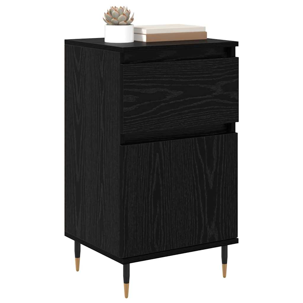 Bufet Stejar Negru 40 x 35 x 70 cm Lemn Ingineresc si Fier — imaginea 4