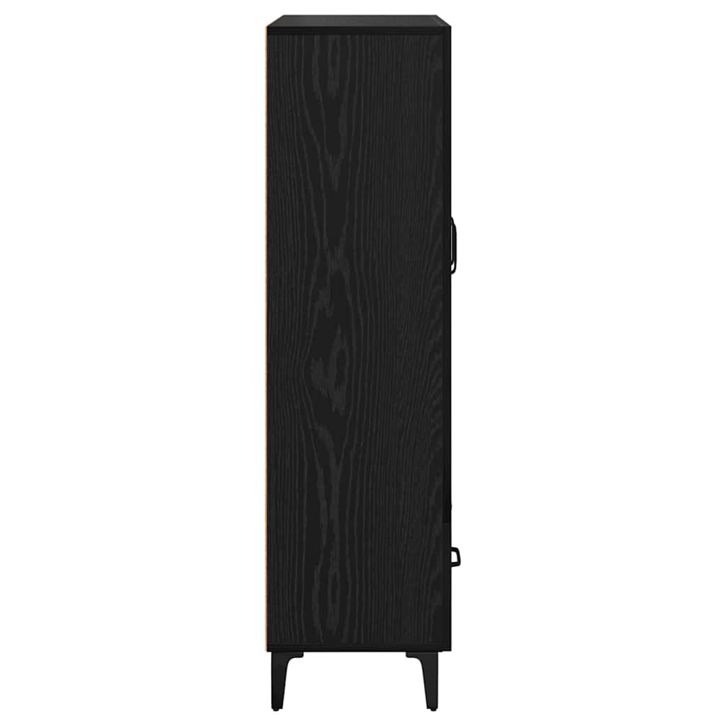 Bufet Stejar Negru 70 x 31 x 115 cm Lemn Ingineresc si Fier — imaginea 8