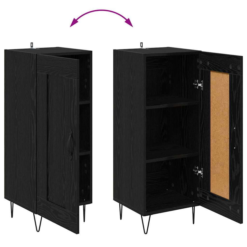 Bufet Stejar Negru 34,5 x 34 x 90 cm Lemn Ingineresc si Fier — imaginea 13