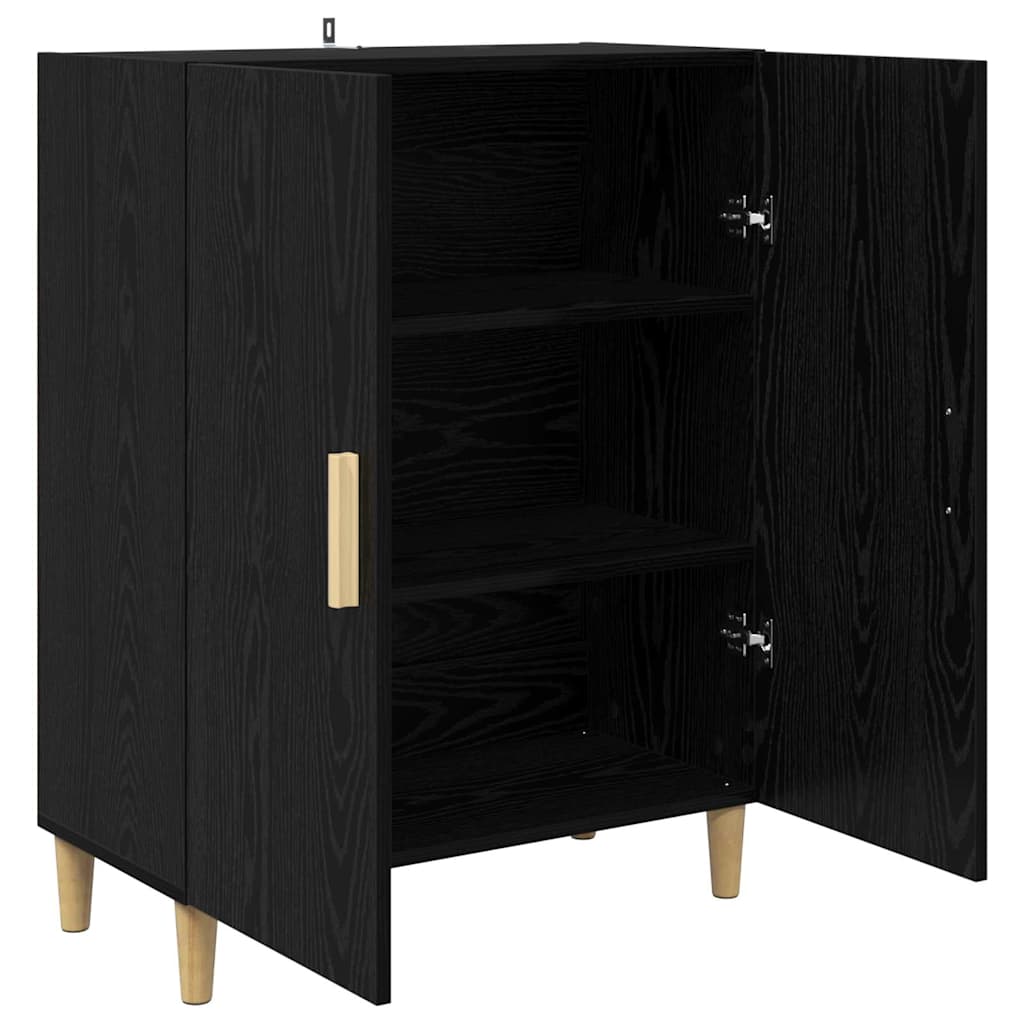 Bufet Stejar Negru 70 x 34 x 90 cm Lemn compozit — imaginea 6