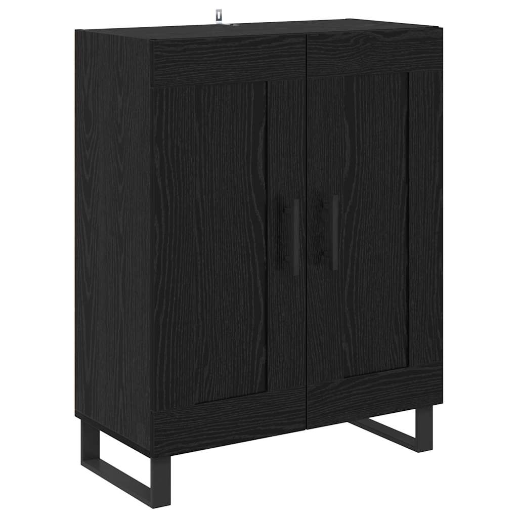 Bufet Stejar Negru 69,5 x 34 x 90 cm Lemn Ingineresc si Fier