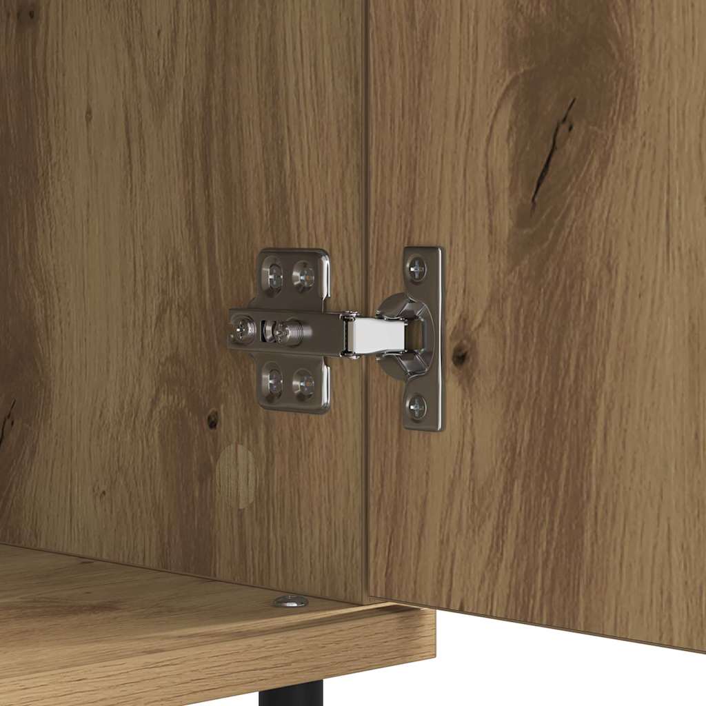 Bufet Stejar Artizanal 60 x 35 x 70 cm Lemn Ingineresc si Fier — imaginea 11
