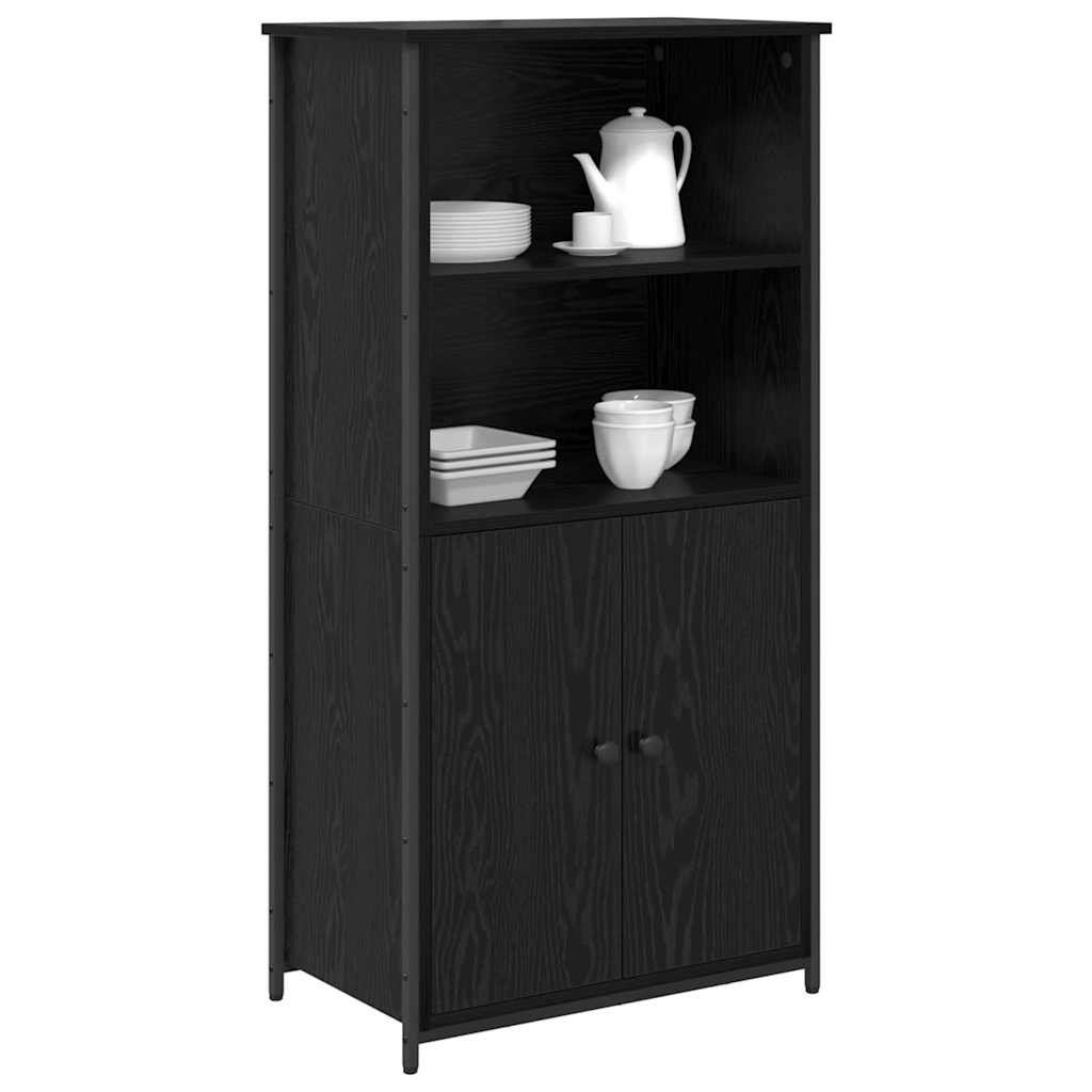 Bufet Stejar Negru 62 x 36 x 121,5 cm Lemn compozit — imaginea 4