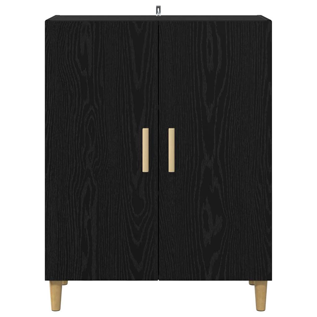 Bufet Stejar Negru 70 x 34 x 90 cm Lemn compozit — imaginea 7