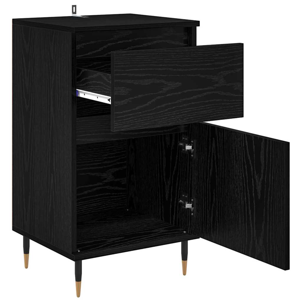 Bufet Stejar Negru 40 x 35 x 70 cm Lemn Ingineresc si Fier — imaginea 6