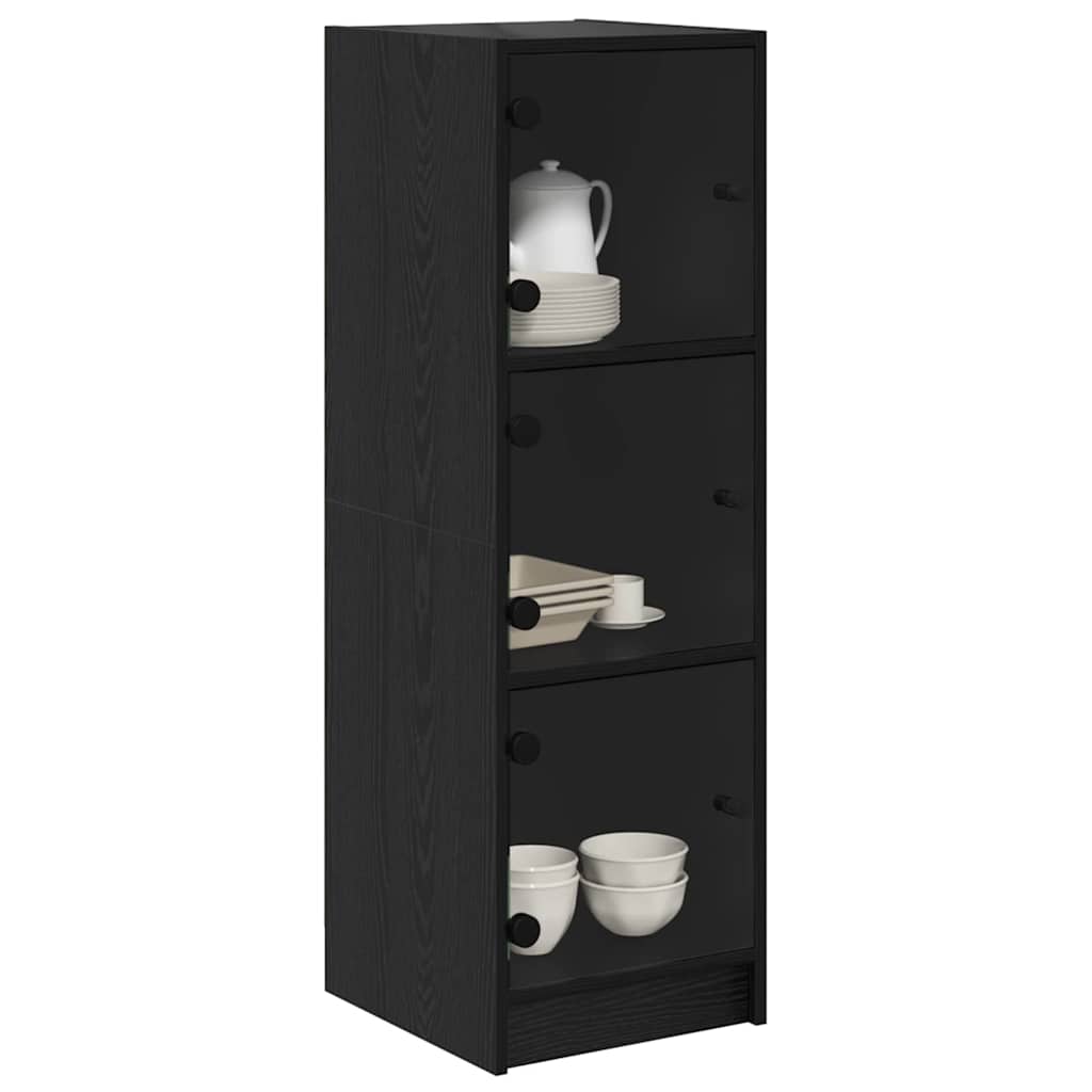 Bufet Stejar Negru 35 x 37 x 109 cm Lemn compozit — imaginea 4