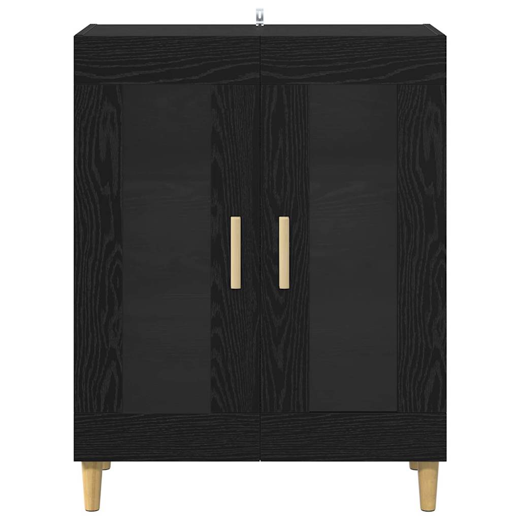 Bufet Stejar Negru 69,5 x 34 x 90 cm Lemn compozit — imaginea 7