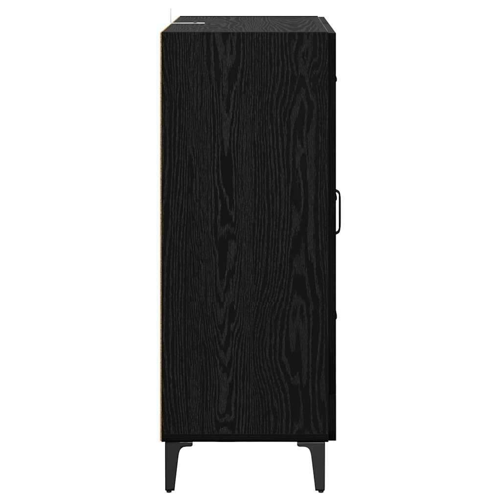 Bufet Stejar Negru 69,5 x 34 x 90 cm Lemn Ingineresc si Fier — imaginea 8
