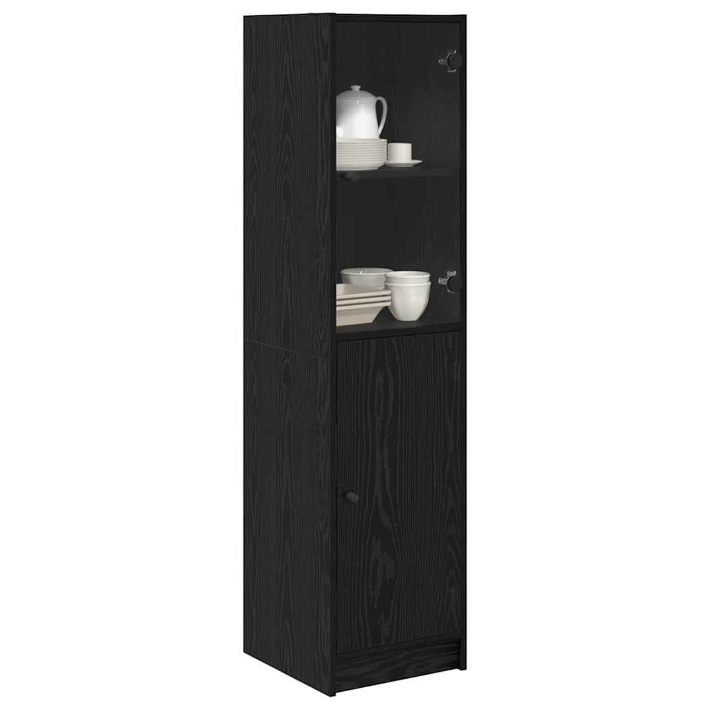 Bufet Stejar Negru 35 x 37 x 142 cm Lemn compozit — imaginea 4