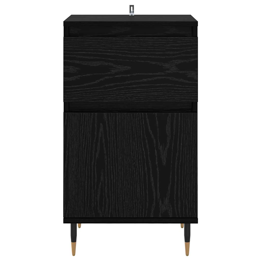 Bufet Stejar Negru 40 x 35 x 70 cm Lemn Ingineresc si Fier — imaginea 7