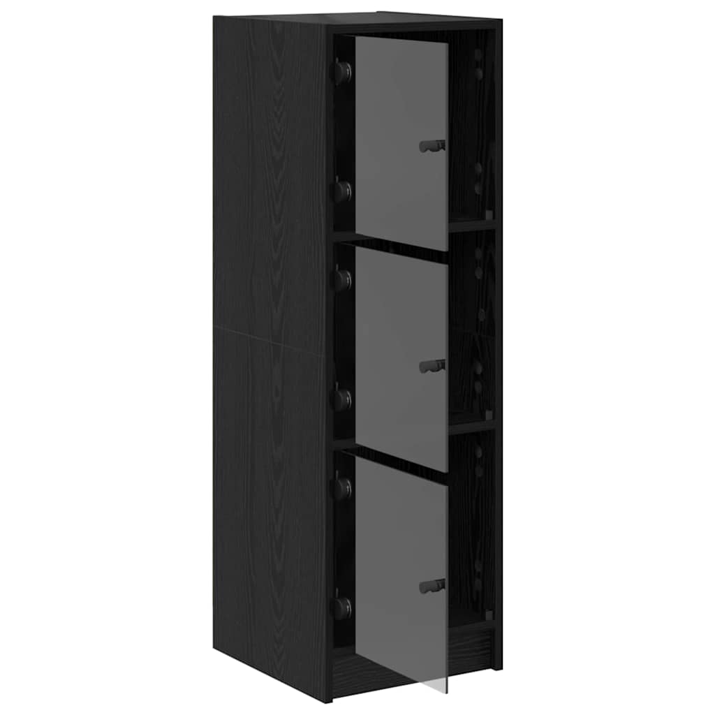 Bufet Stejar Negru 35 x 37 x 109 cm Lemn compozit — imaginea 6