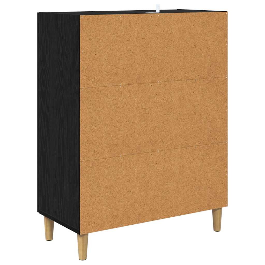 Bufet Stejar Negru 70 x 34 x 90 cm Lemn compozit — imaginea 9