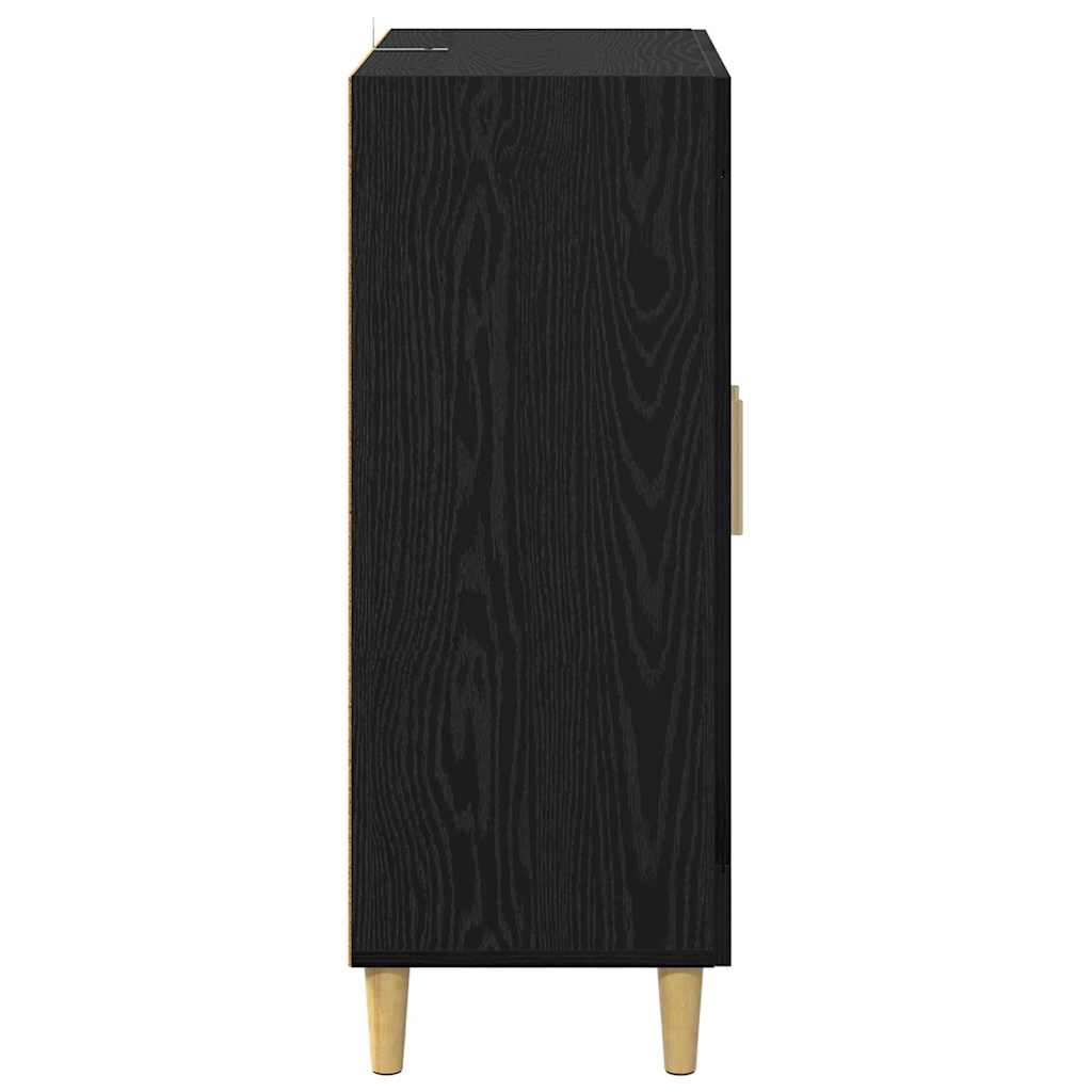 Bufet Stejar Negru 69,5 x 34 x 90 cm Lemn compozit — imaginea 8