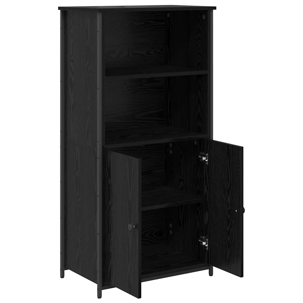 Bufet Stejar Negru 62 x 36 x 121,5 cm Lemn compozit — imaginea 6