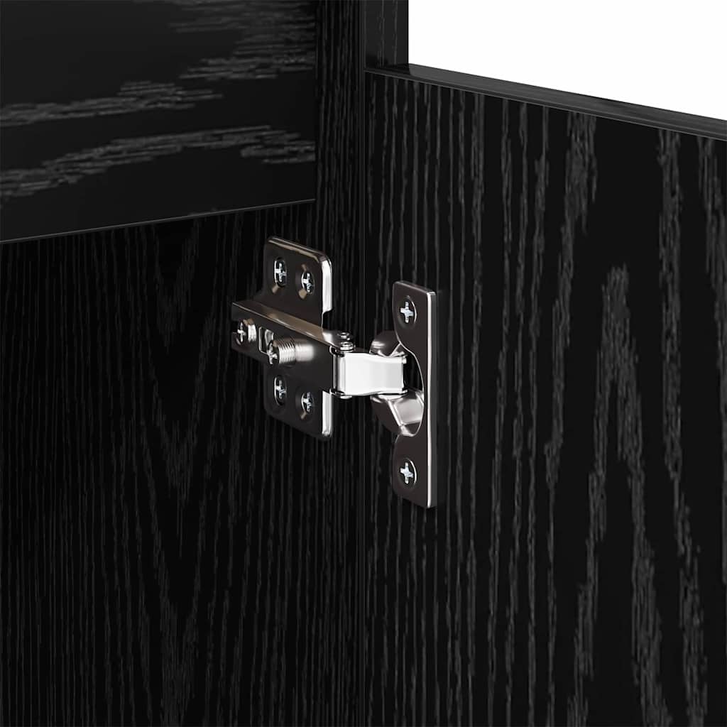 Bufet Stejar Negru 60 x 35 x 70 cm Lemn Ingineresc si Fier — imaginea 10