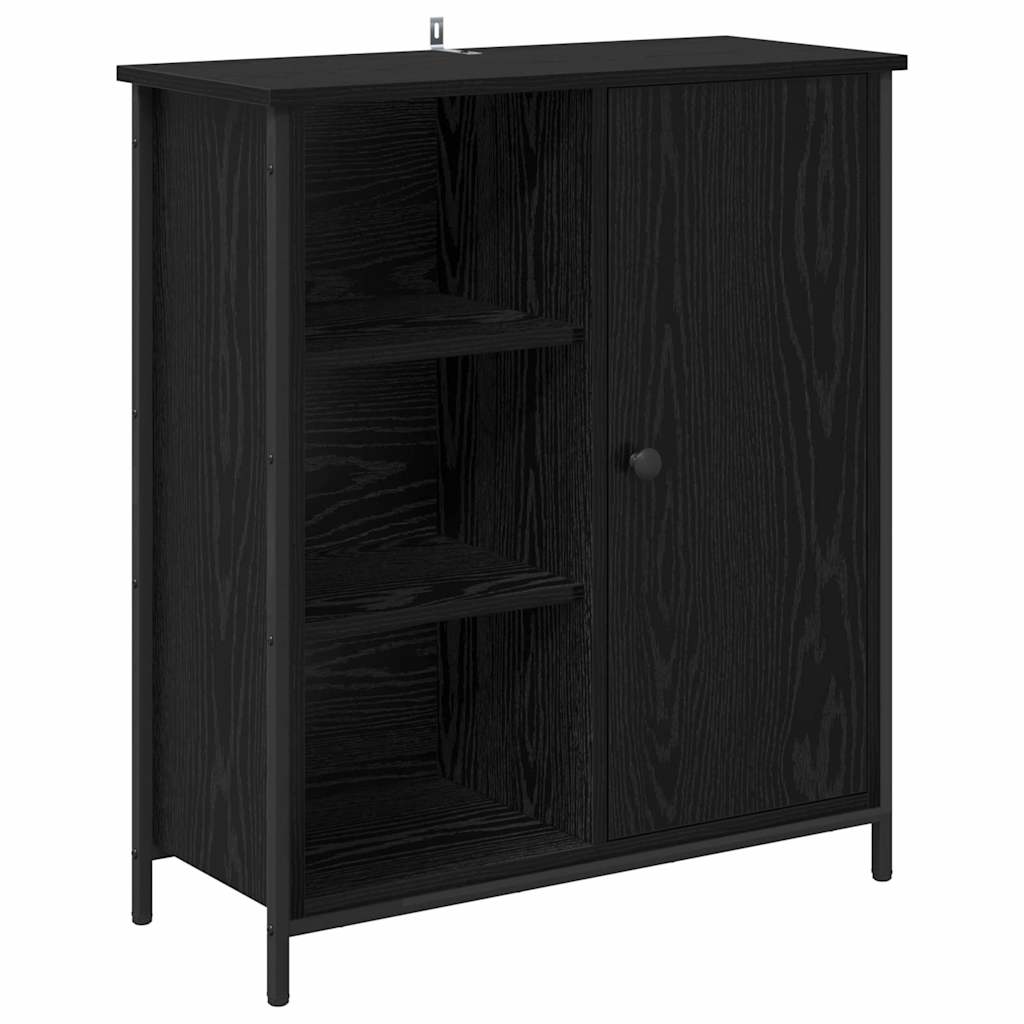 Bufet Stejar Negru 70 x 30 x 80 cm Lemn compozit