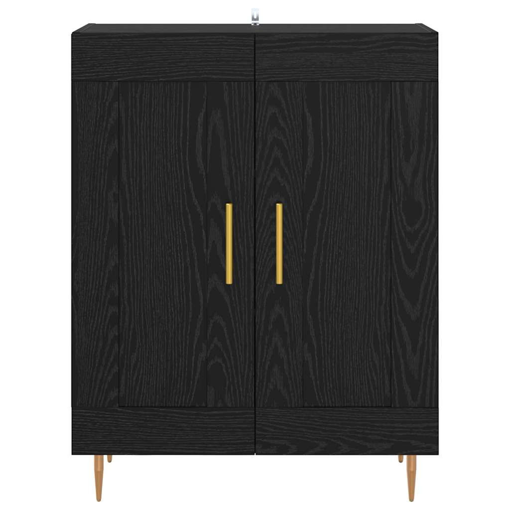 Bufet Stejar Negru 69,5 x 34 x 90 cm Lemn Ingineresc si Fier — imaginea 7