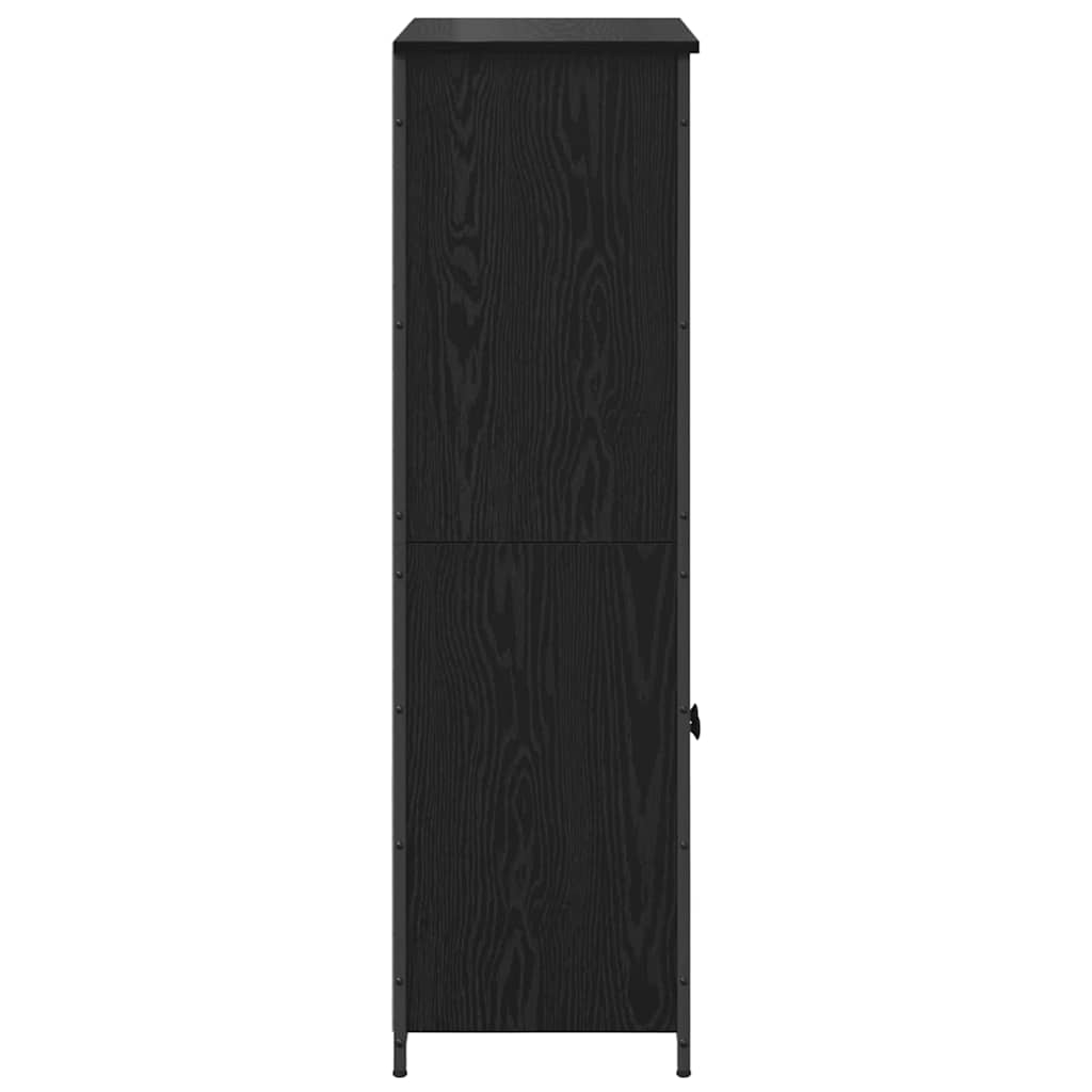 Bufet Stejar Negru 62 x 36 x 121,5 cm Lemn compozit — imaginea 8