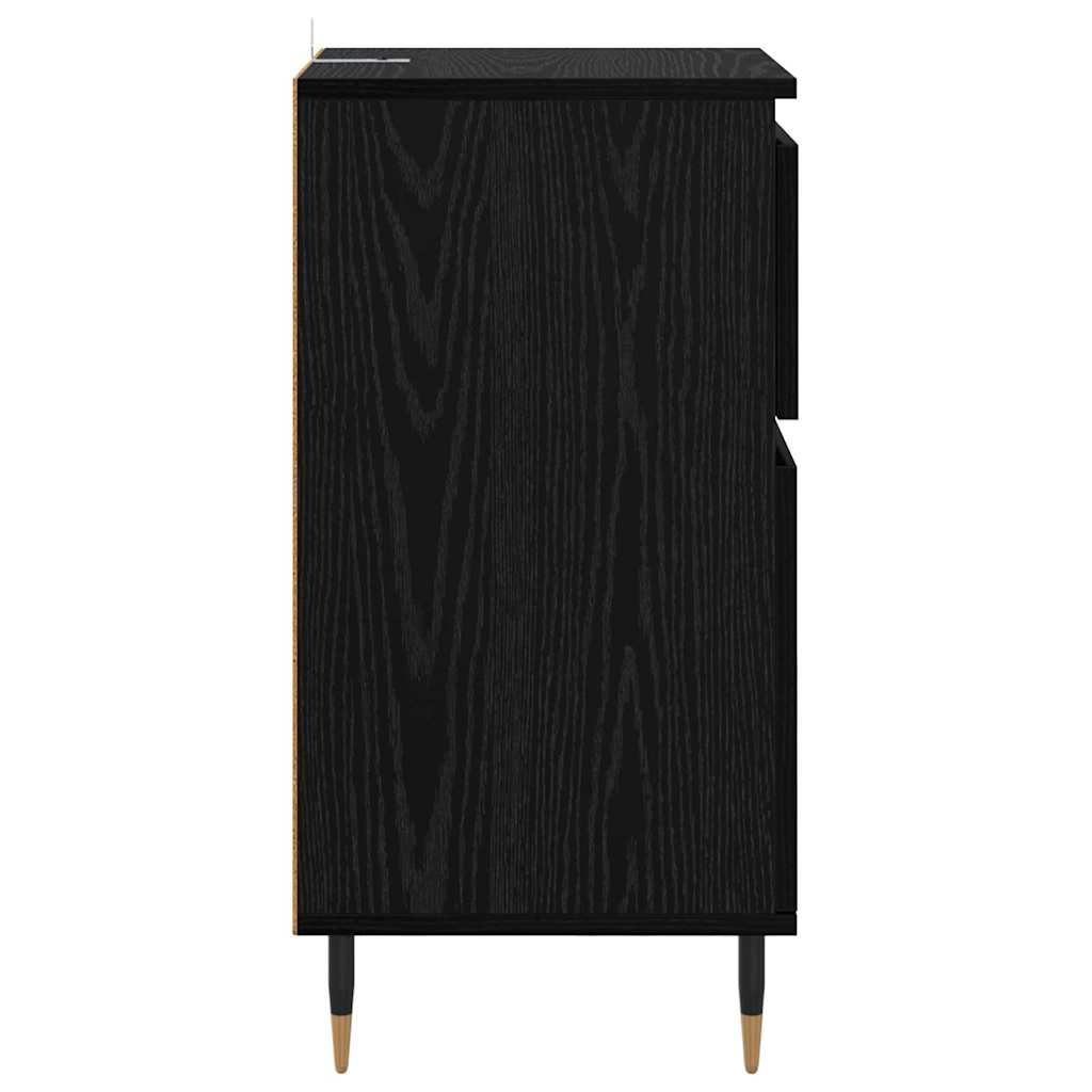 Bufet Stejar Negru 40 x 35 x 70 cm Lemn Ingineresc si Fier — imaginea 8