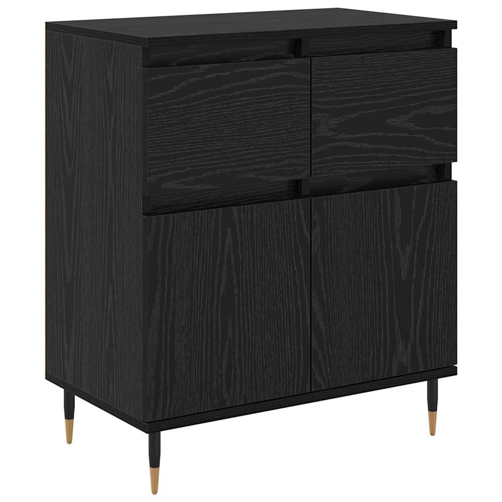 Bufet Stejar Negru 60 x 35 x 70 cm Lemn Ingineresc si Fier