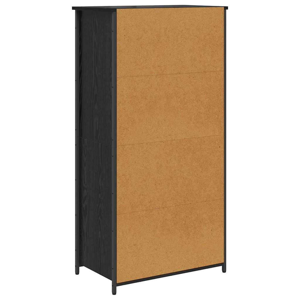 Bufet Stejar Negru 62 x 36 x 121,5 cm Lemn compozit — imaginea 9