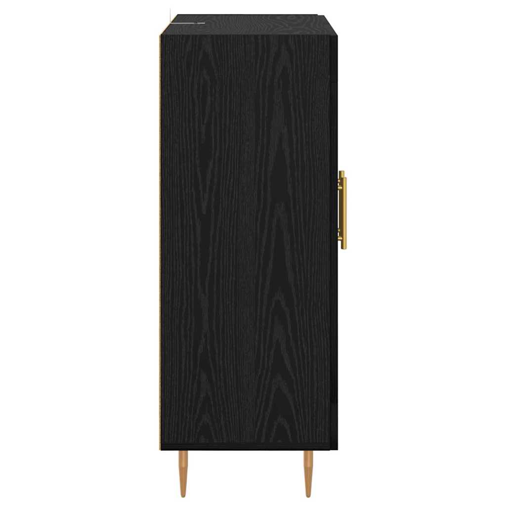 Bufet Stejar Negru 69,5 x 34 x 90 cm Lemn Ingineresc si Fier — imaginea 8