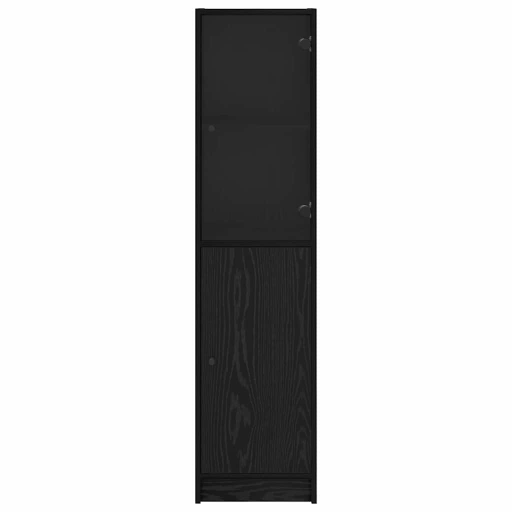 Bufet Stejar Negru 35 x 37 x 142 cm Lemn compozit — imaginea 7