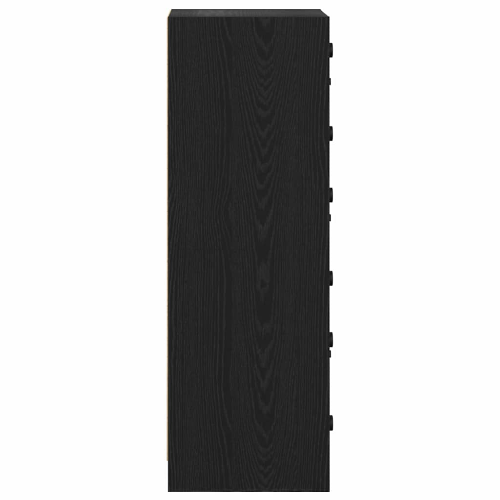 Bufet Stejar Negru 35 x 37 x 109 cm Lemn compozit — imaginea 8
