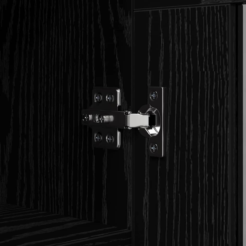 Bufet Stejar Negru 69,5 x 34 x 90 cm Lemn compozit — imaginea 10