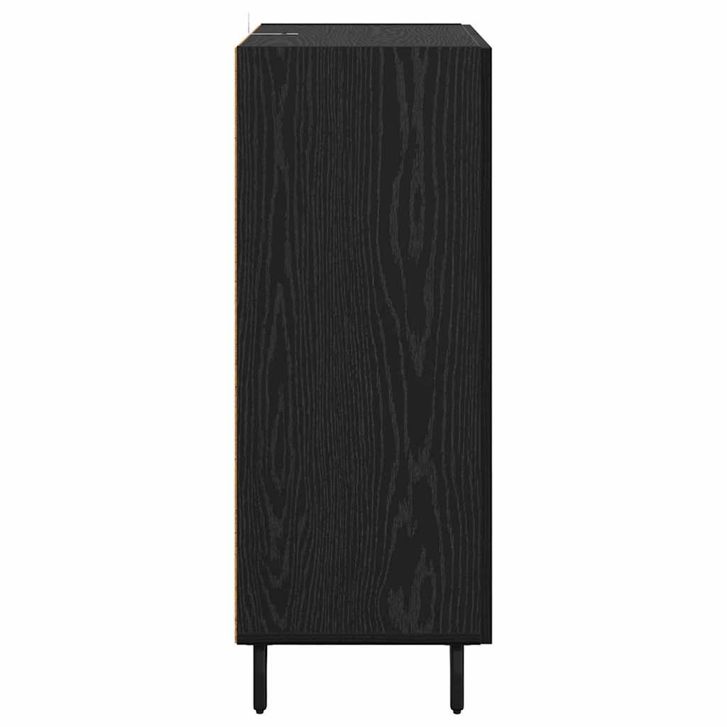 Bufet Stejar Negru 69,5 x 34 x 90 cm Lemn Ingineresc si Fier — imaginea 8