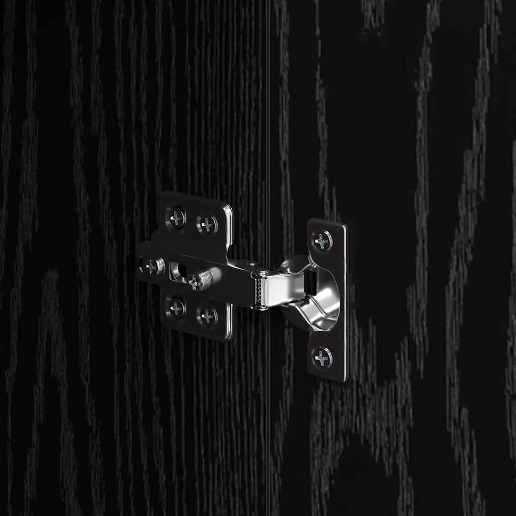 Bufet Stejar Negru 70 x 34 x 90 cm Lemn compozit — imaginea 12