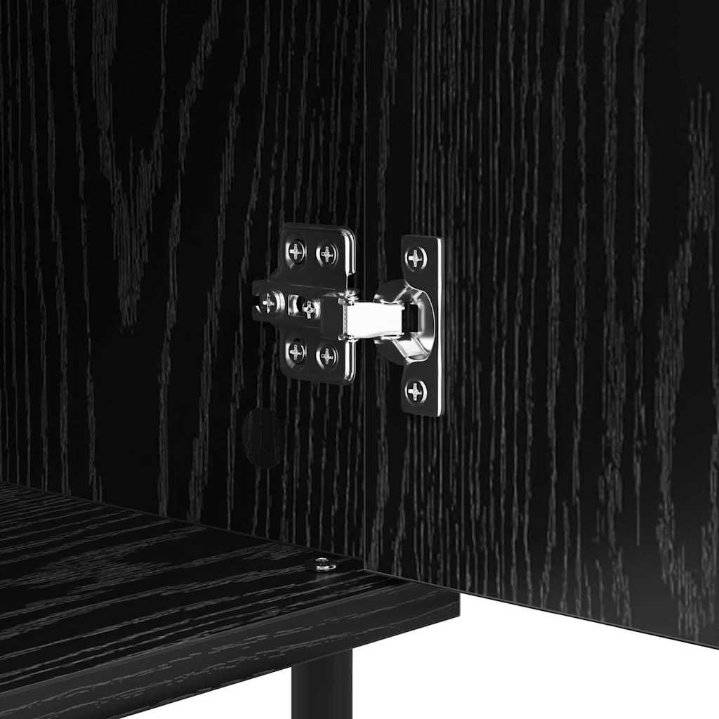 Bufet Stejar Negru 40 x 35 x 70 cm Lemn Ingineresc si Fier — imaginea 10