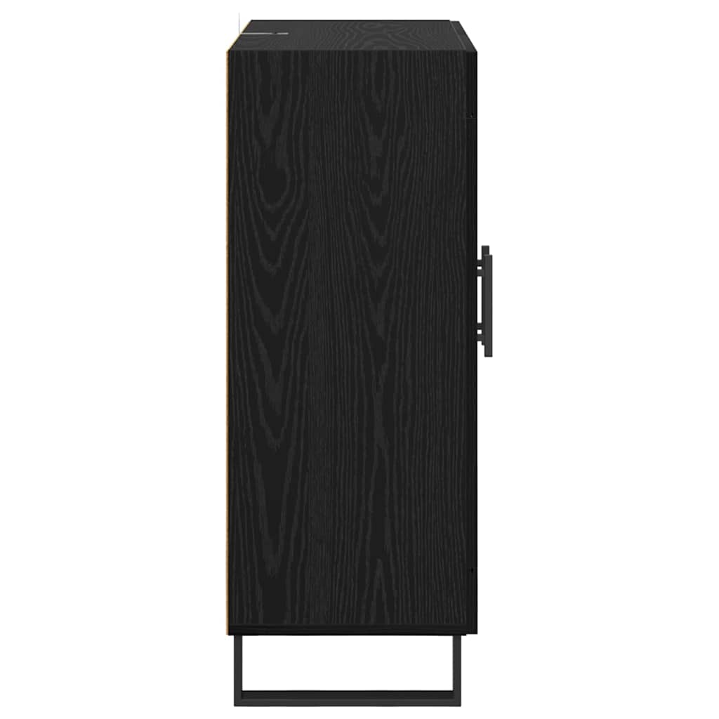 Bufet Stejar Negru 69,5 x 34 x 90 cm Lemn Ingineresc si Fier — imaginea 8