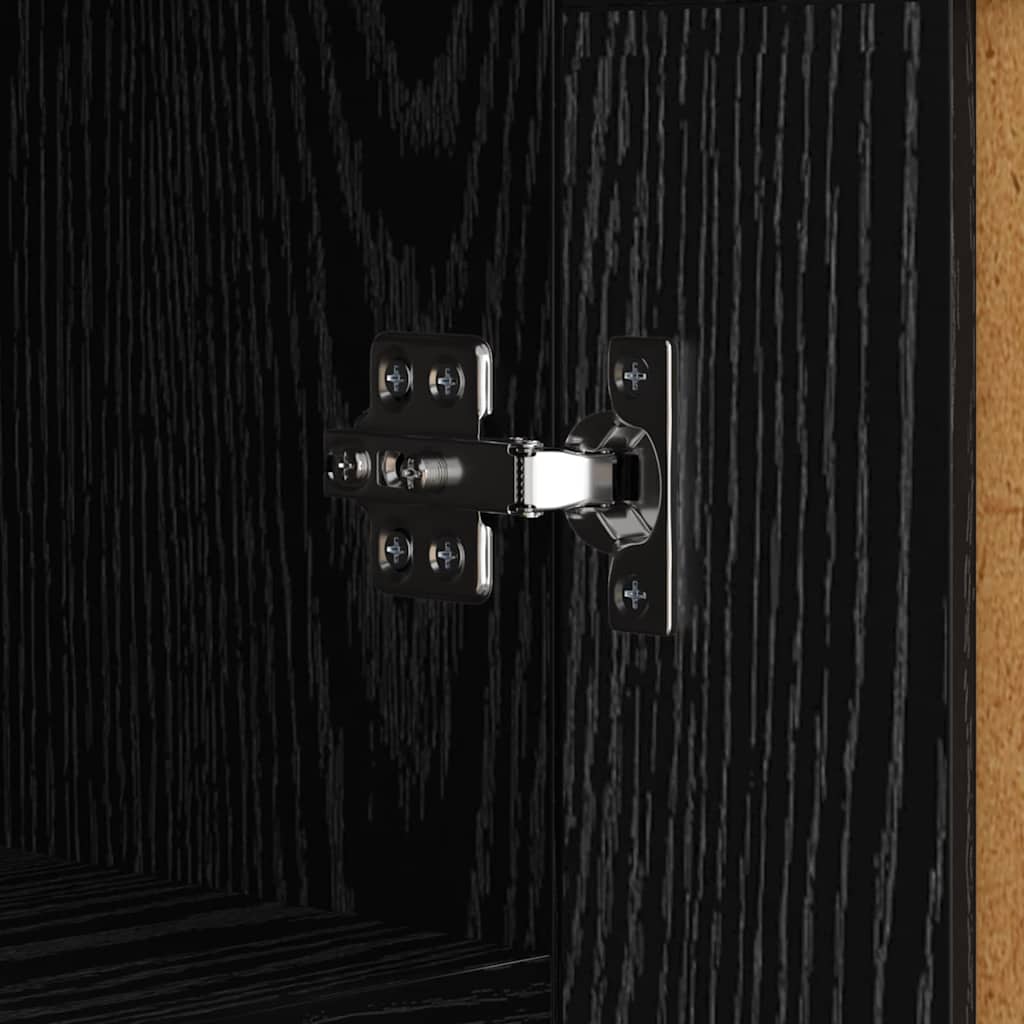Bufet Stejar Negru 69,5 x 34 x 90 cm Lemn Ingineresc si Fier — imaginea 10