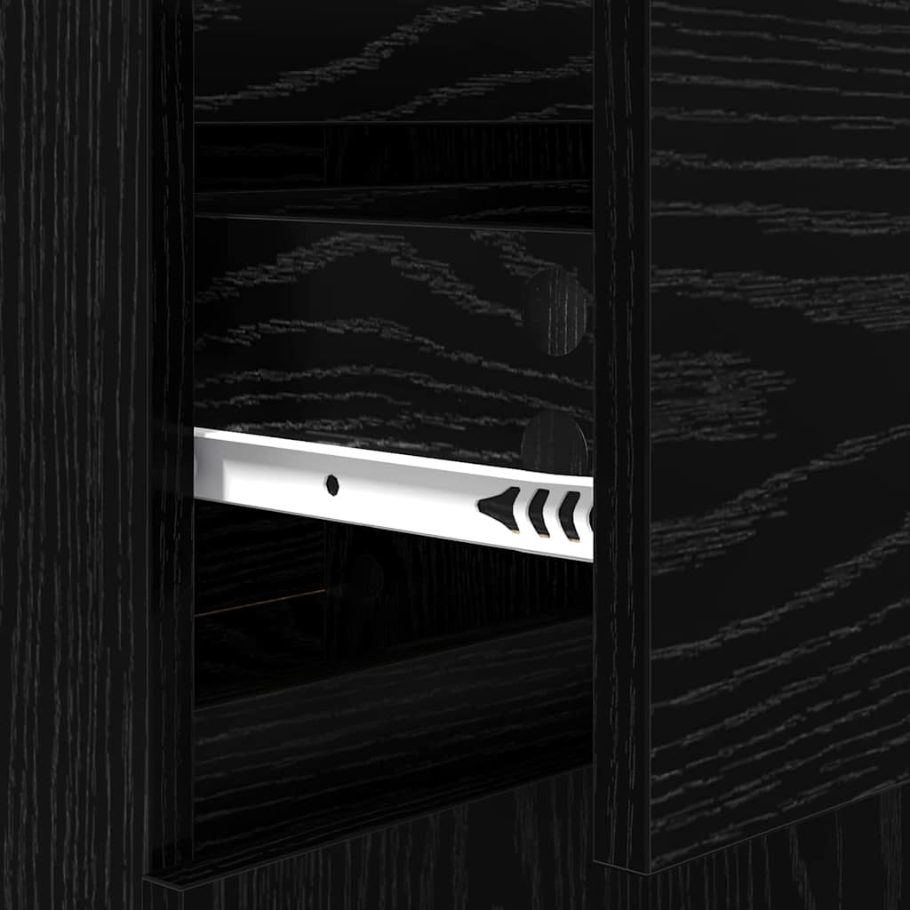 Bufet Stejar Negru 40 x 35 x 70 cm Lemn Ingineresc si Fier — imaginea 11