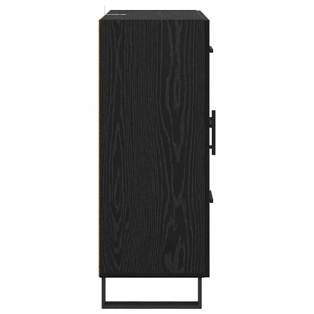 Bufet Stejar Negru 69,5 x 34 x 90 cm Lemn Ingineresc si Fier — imaginea 8