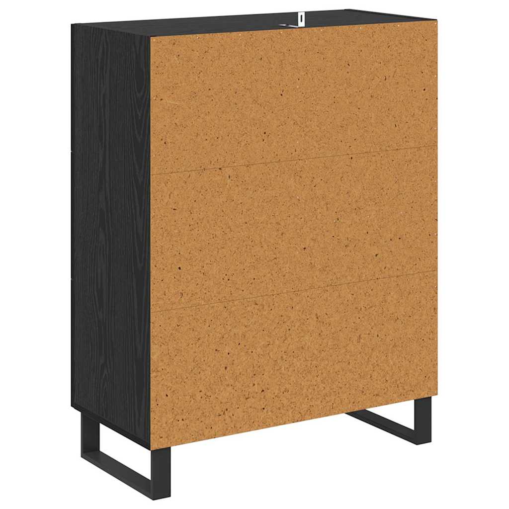 Bufet Stejar Negru 69,5 x 34 x 90 cm Lemn Ingineresc si Fier — imaginea 9