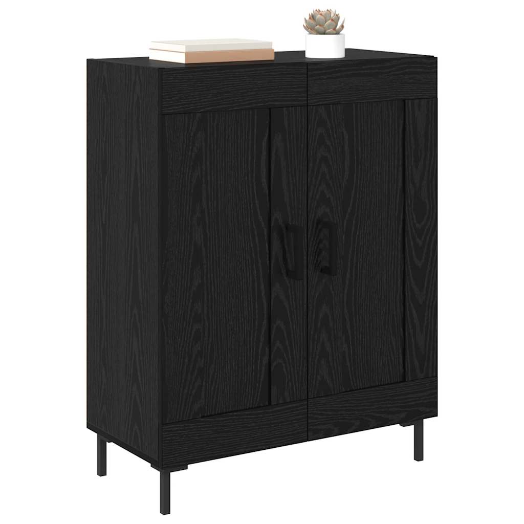 Bufet Stejar Negru 69,5 x 34 x 90 cm Lemn Ingineresc si Fier — imaginea 4