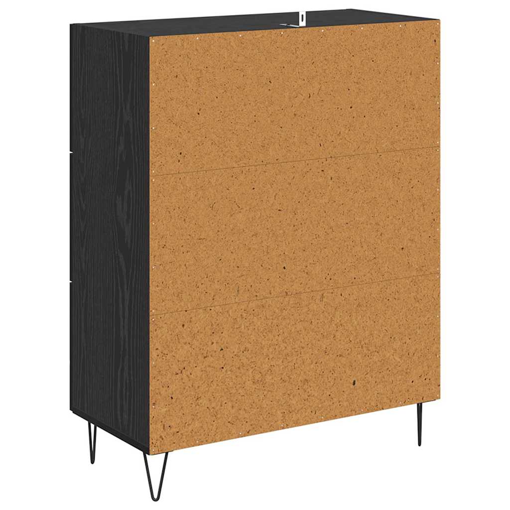 Bufet Stejar Negru 69,5 x 34 x 90 cm Lemn Ingineresc si Fier — imaginea 9