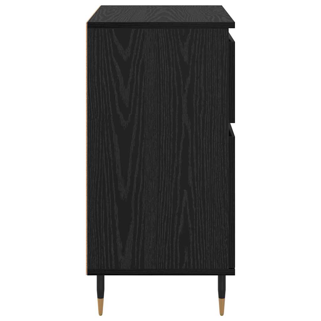 Bufet Stejar Negru 60 x 35 x 70 cm Lemn Ingineresc si Fier — imaginea 8
