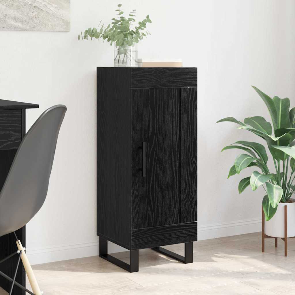 Bufet Stejar Negru 34,5 x 34 x 90 cm Lemn Ingineresc si Fier — imaginea 2
