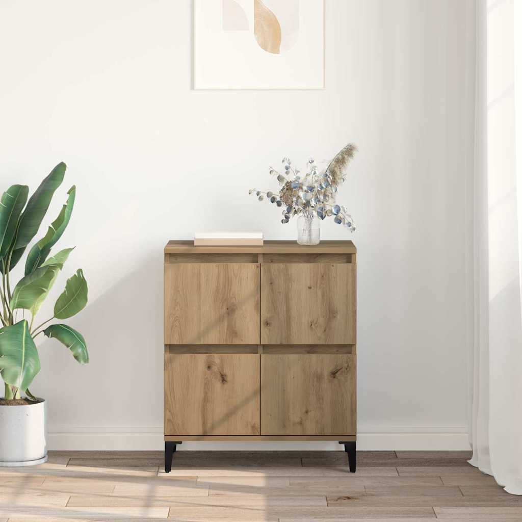 Bufet Stejar Artizanal 60 x 35 x 70 cm Lemn Ingineresc si Fier — imaginea 5