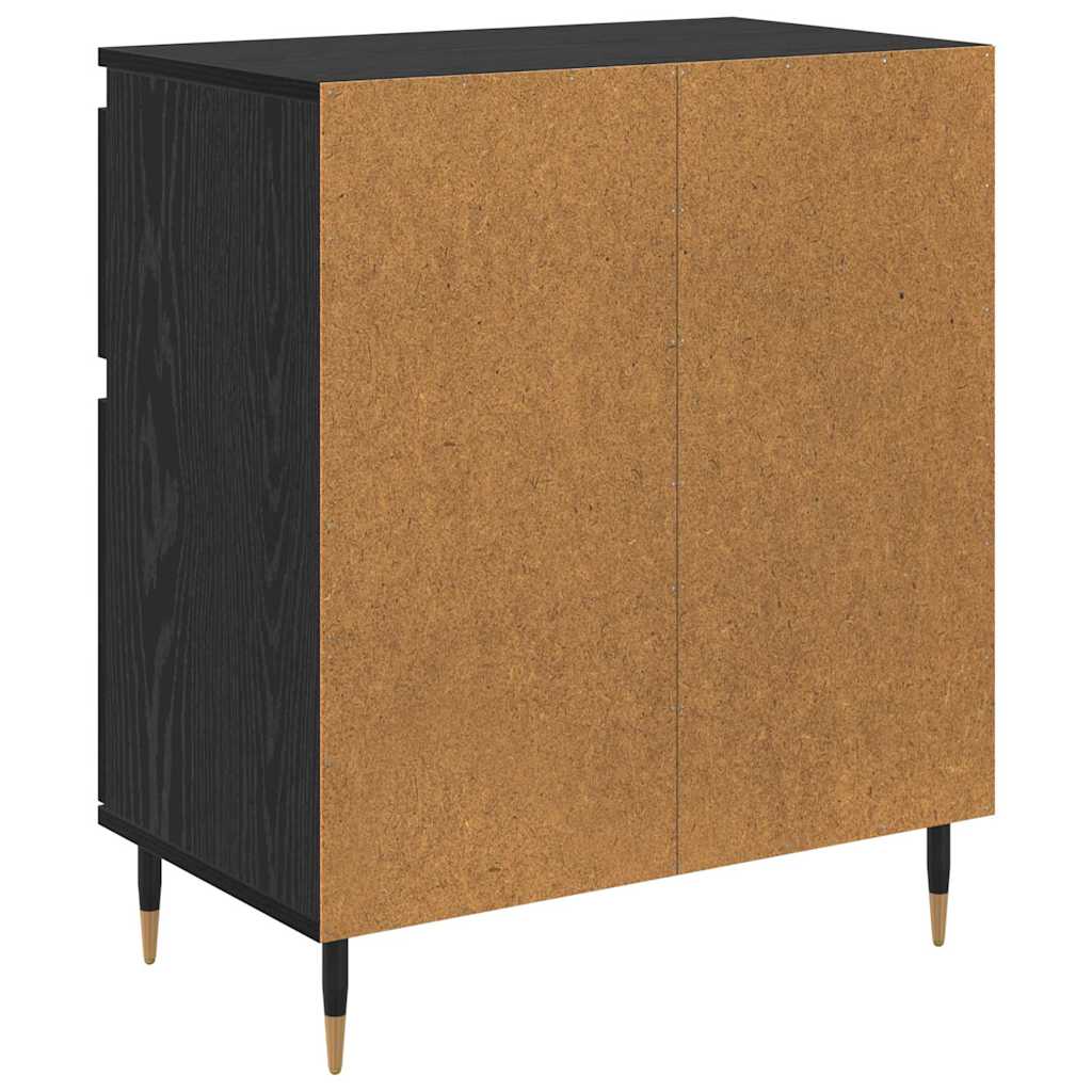 Bufet Stejar Negru 60 x 35 x 70 cm Lemn Ingineresc si Fier — imaginea 9