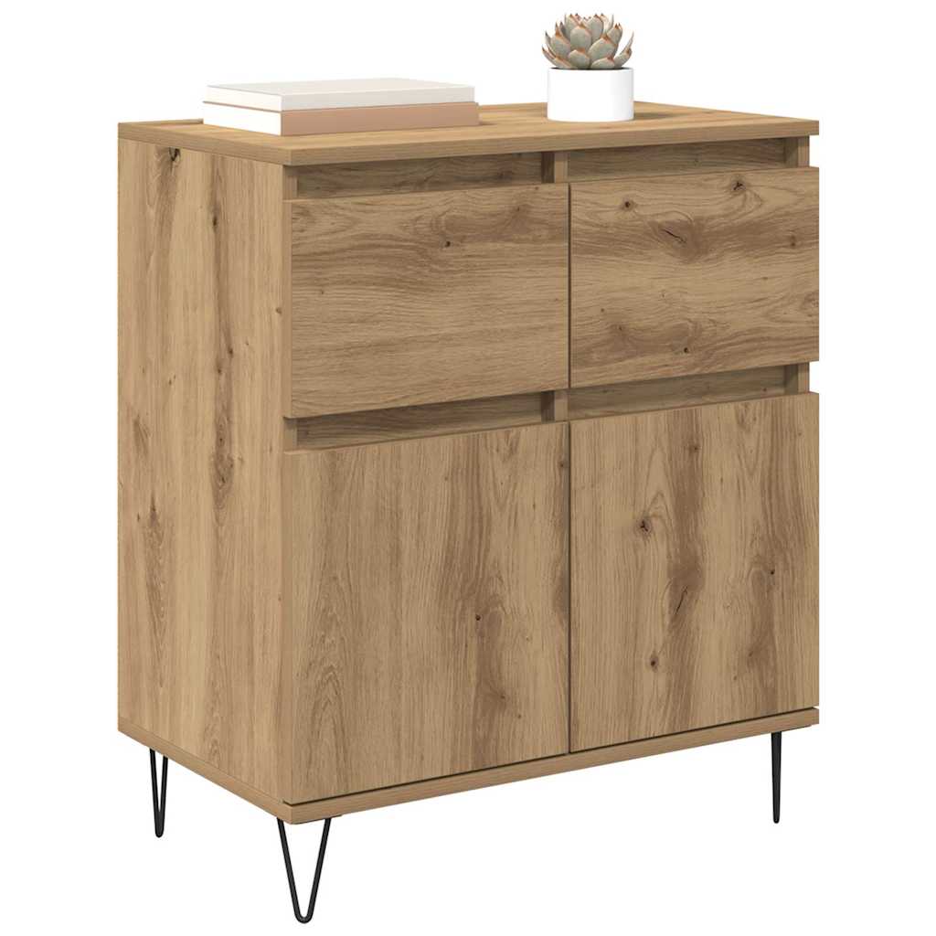 Bufet Stejar Artizanal 60 x 35 x 70 cm Lemn Ingineresc si Fier — imaginea 4