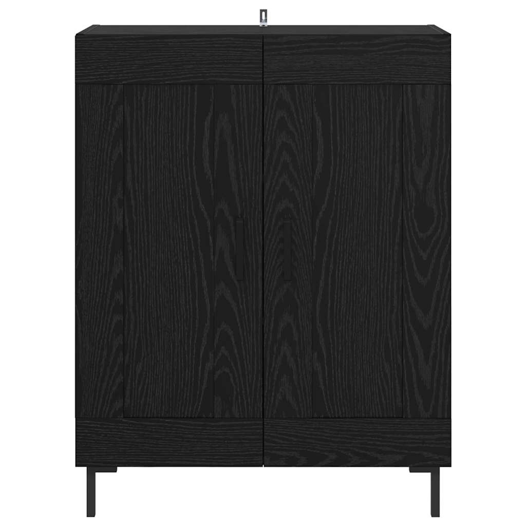 Bufet Stejar Negru 69,5 x 34 x 90 cm Lemn Ingineresc si Fier — imaginea 7