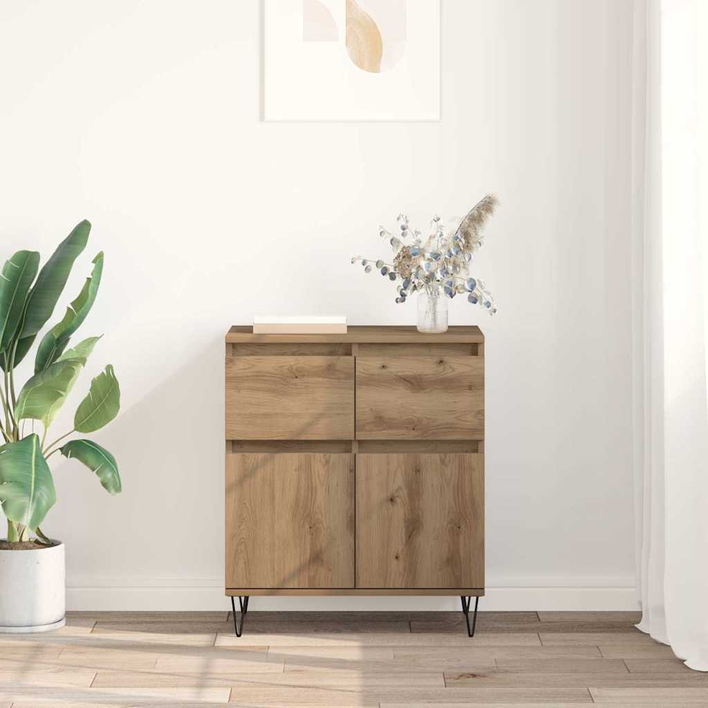 Bufet Stejar Artizanal 60 x 35 x 70 cm Lemn Ingineresc si Fier — imaginea 5
