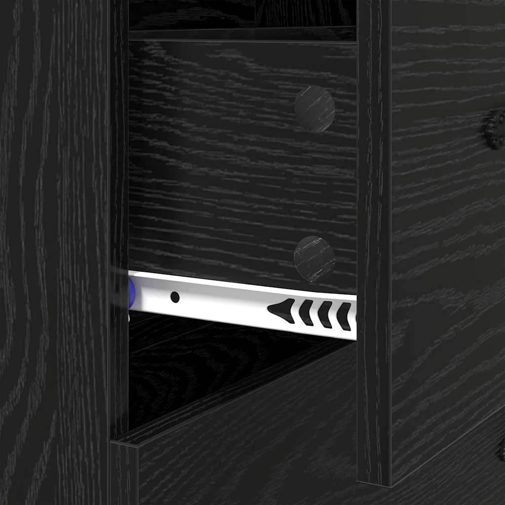 Bufet Stejar Negru 69,5 x 34 x 90 cm Lemn Ingineresc si Fier — imaginea 12