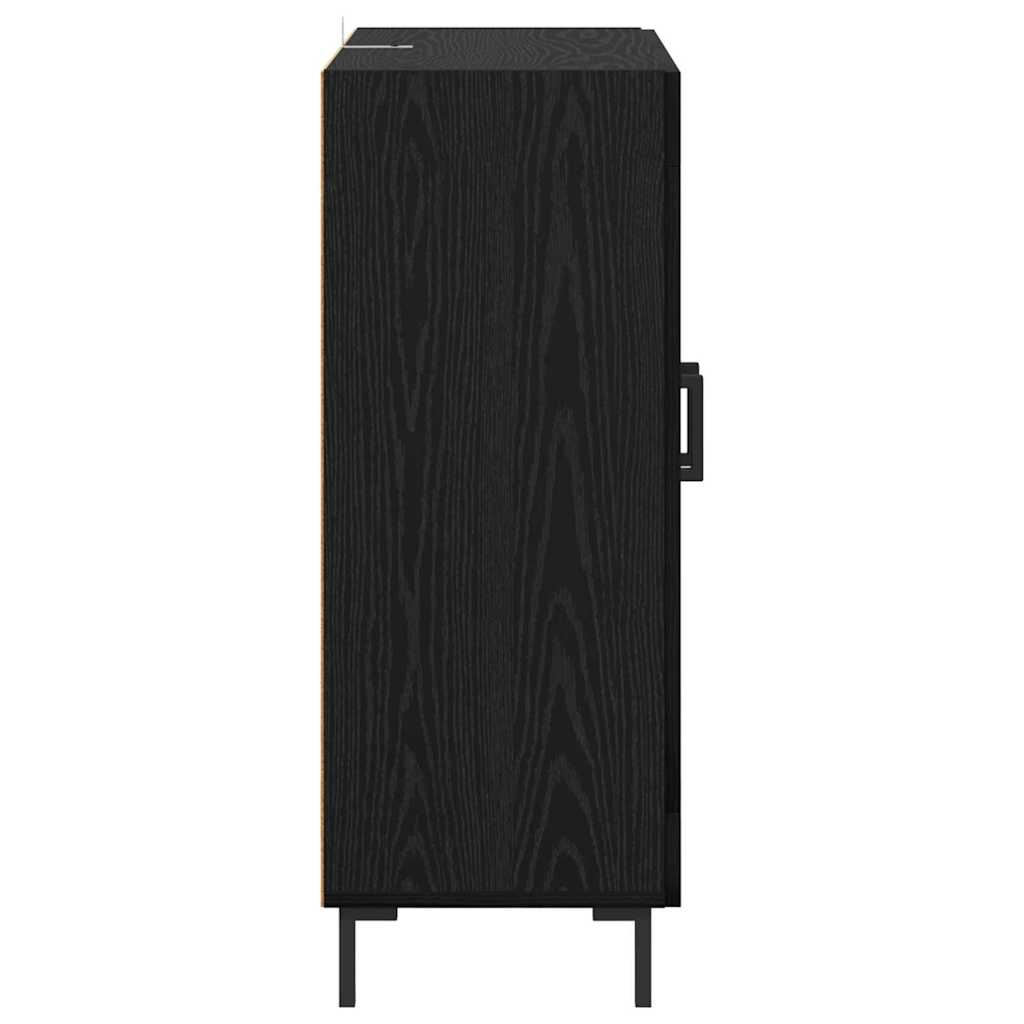 Bufet Stejar Negru 69,5 x 34 x 90 cm Lemn Ingineresc si Fier — imaginea 8
