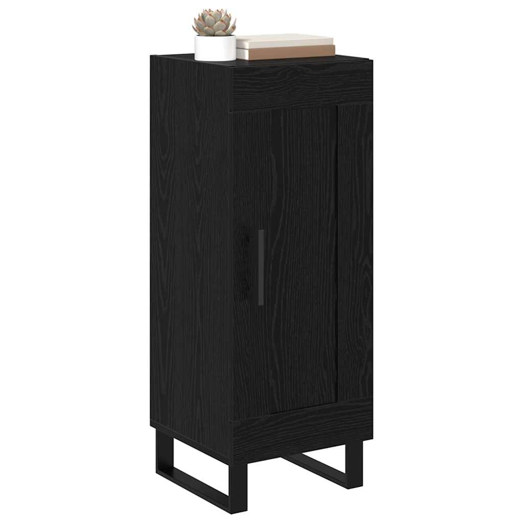 Bufet Stejar Negru 34,5 x 34 x 90 cm Lemn Ingineresc si Fier — imaginea 4