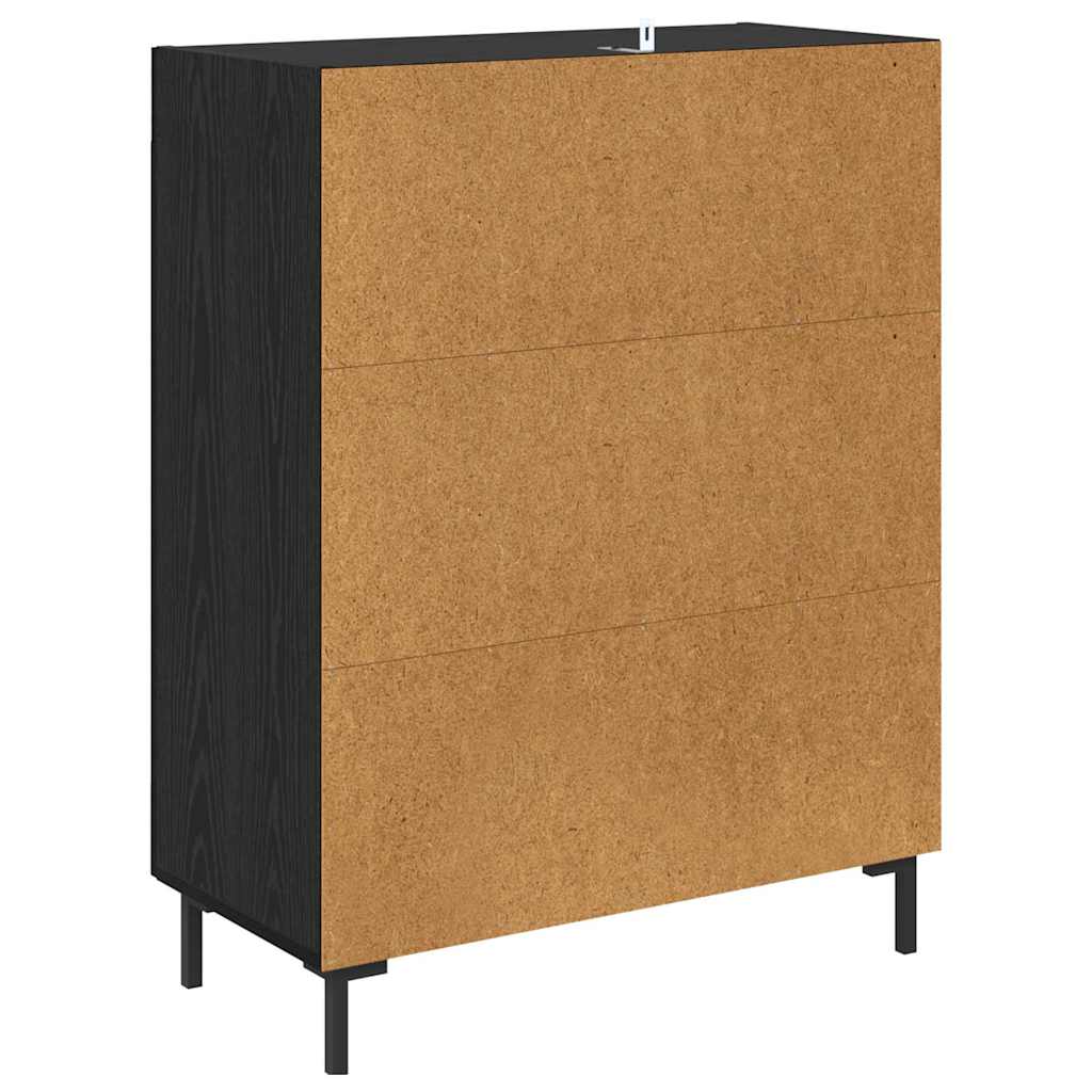 Bufet Stejar Negru 69,5 x 34 x 90 cm Lemn Ingineresc si Fier — imaginea 9